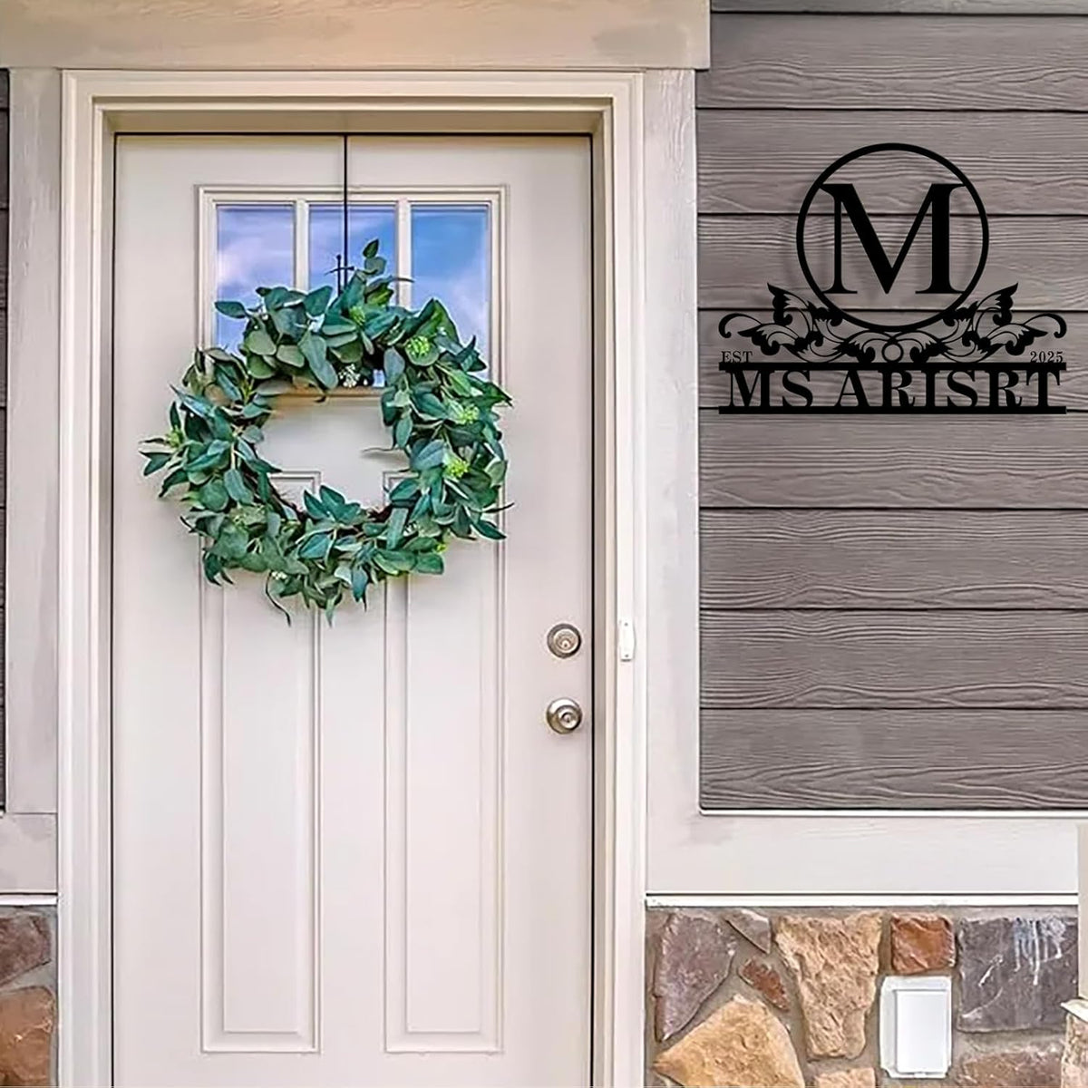 Custom Metal Name Sign, Personalized Family Last Name Signs for Home, Split Letter Monogram Wall