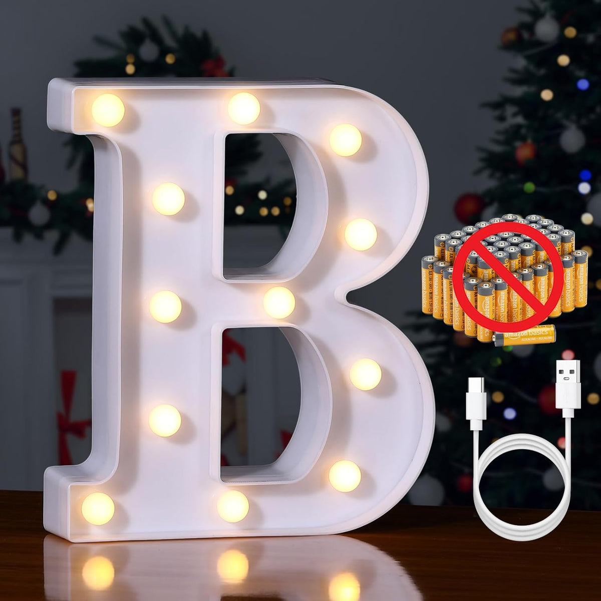 Foaky Rechargeable LED Letter Lights Sign Marquee Light Up Letters Sign for Night Light
