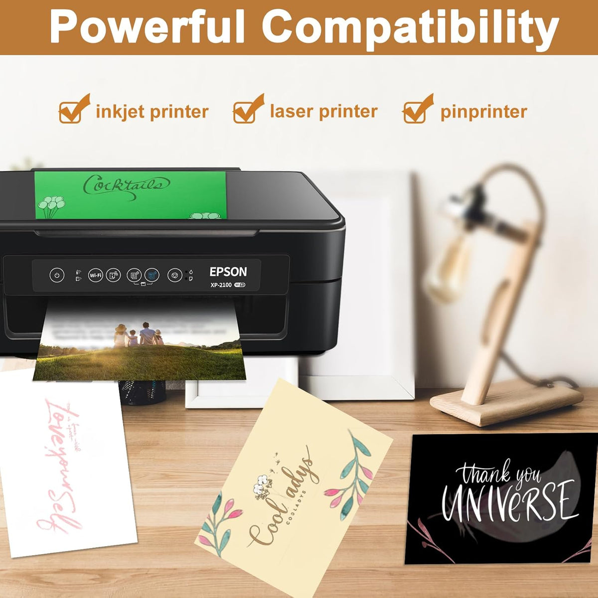 120 Sheets Black Cardstock 8.5 x 11 Printer Paper, 92lb Heavyweight Black Card Stock for DIY Cards