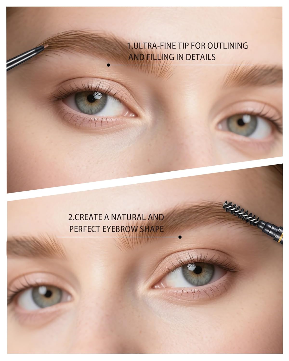 Medium Brown Eye Brow Pencils for Women, 6Pcs Waterproof Eyebrow Pencil, 1.5mm Micro-Fine Tip &