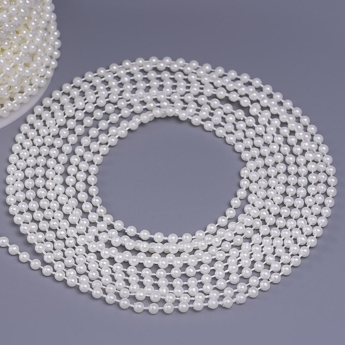 44 Yards/131 Feet Pearl Garland Craft String Pearls, Faux Pearl for Wedding Party Decoration
