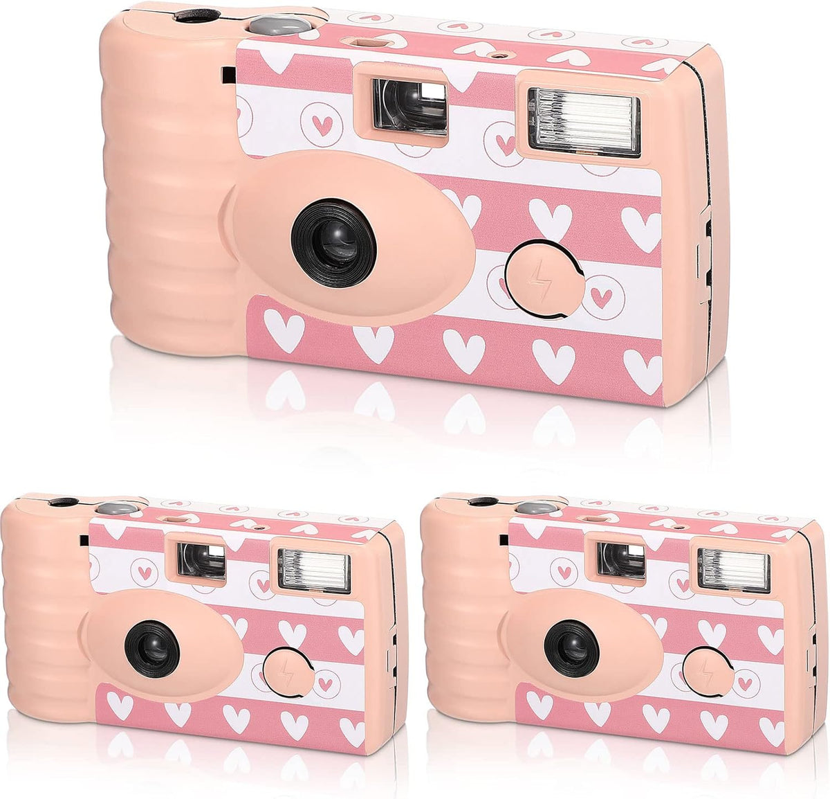 3 Pack Disposable Camera for Wedding Simple Use Color Film Camera with Flash Disposable Cameras One