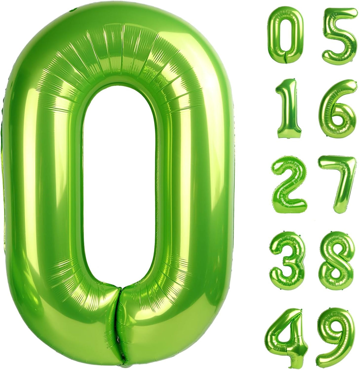 Light Green Helium Number Balloon 40 Inch, Giant Foil Light Green Number 0 Birthday Balloons, Large