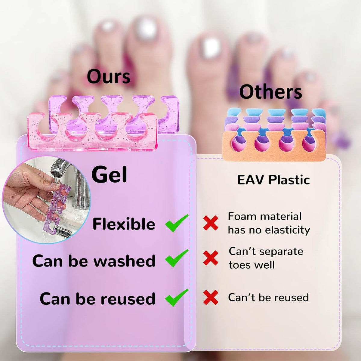 SUNFATT Toe Separators,Toe Spacers for Women,Toe Separators Use for Separation of Toenails or Nails