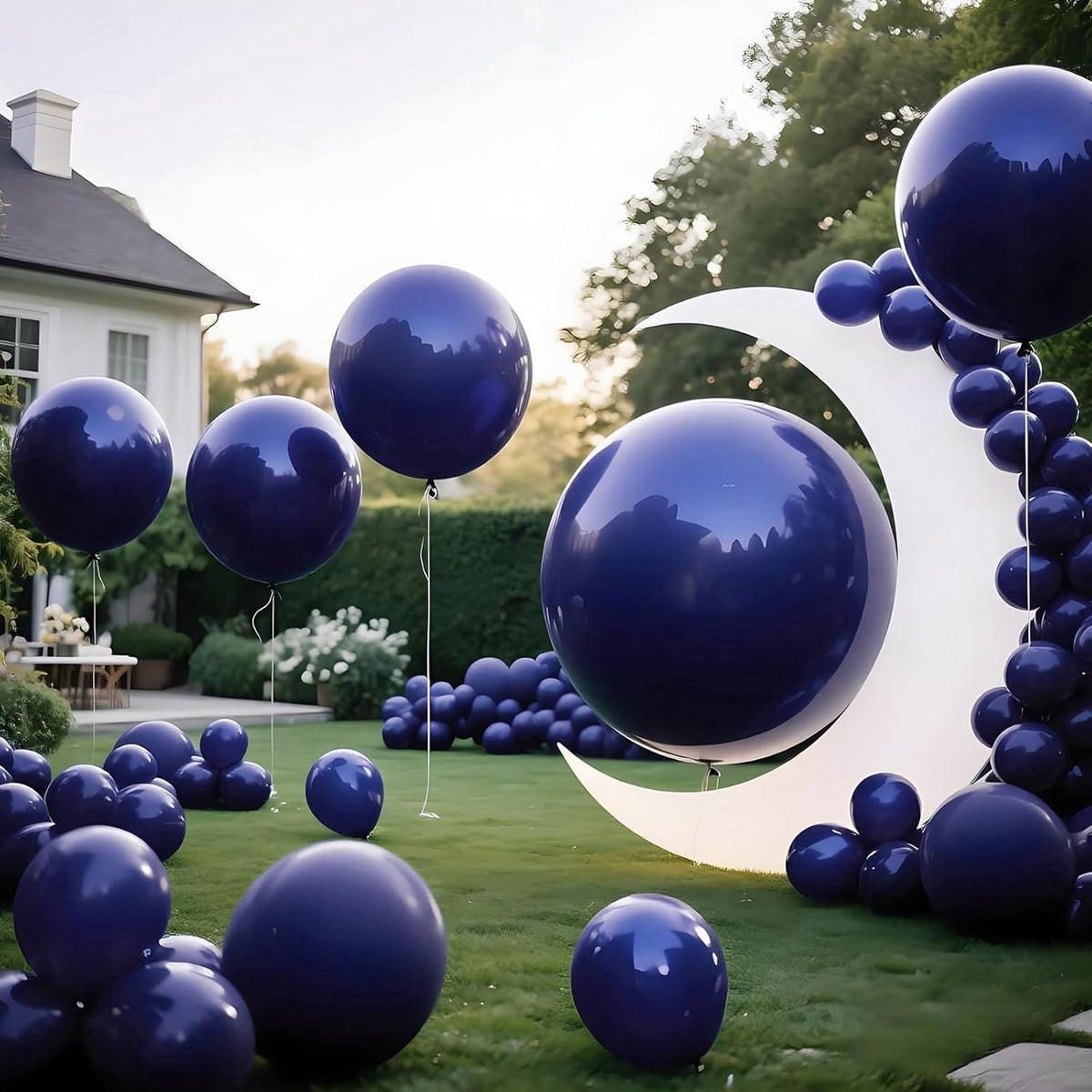 KAWKALSH Dark Blue Balloons 9pcs 36 Inch Extra Large Big Jumbo Giant Matte Navy Blue Latex Balloons