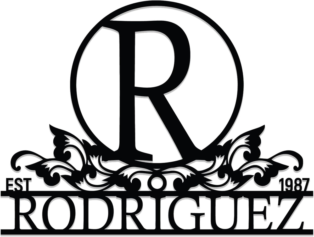 Personalized Metal Name Signs, Split Letter Monogram Wall Art Decor, Durable Steel Family Last Name