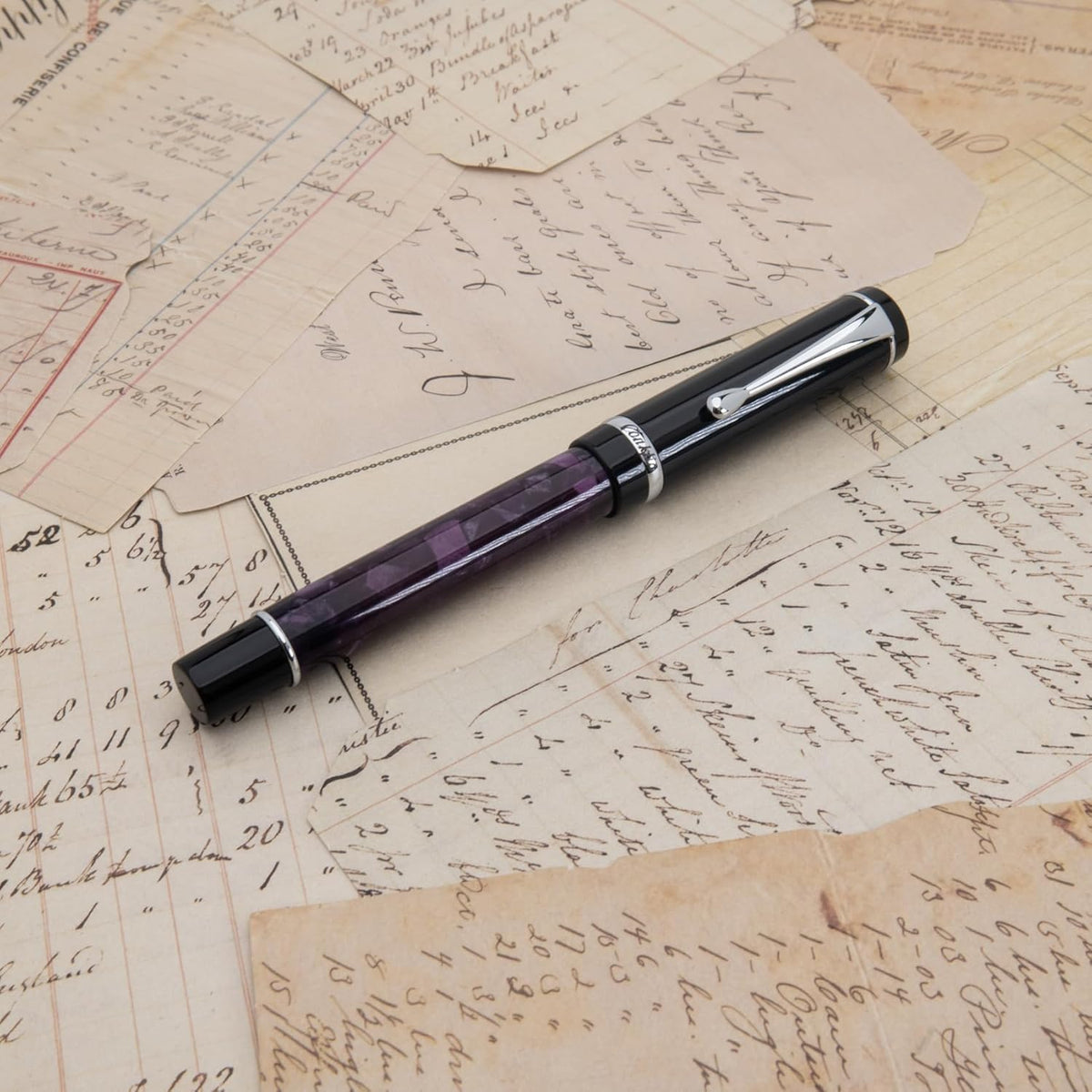 Conklin Duragraph Fountain Pen Purple Nights - Medium Nib, Elegant Writing Instrument with Rich