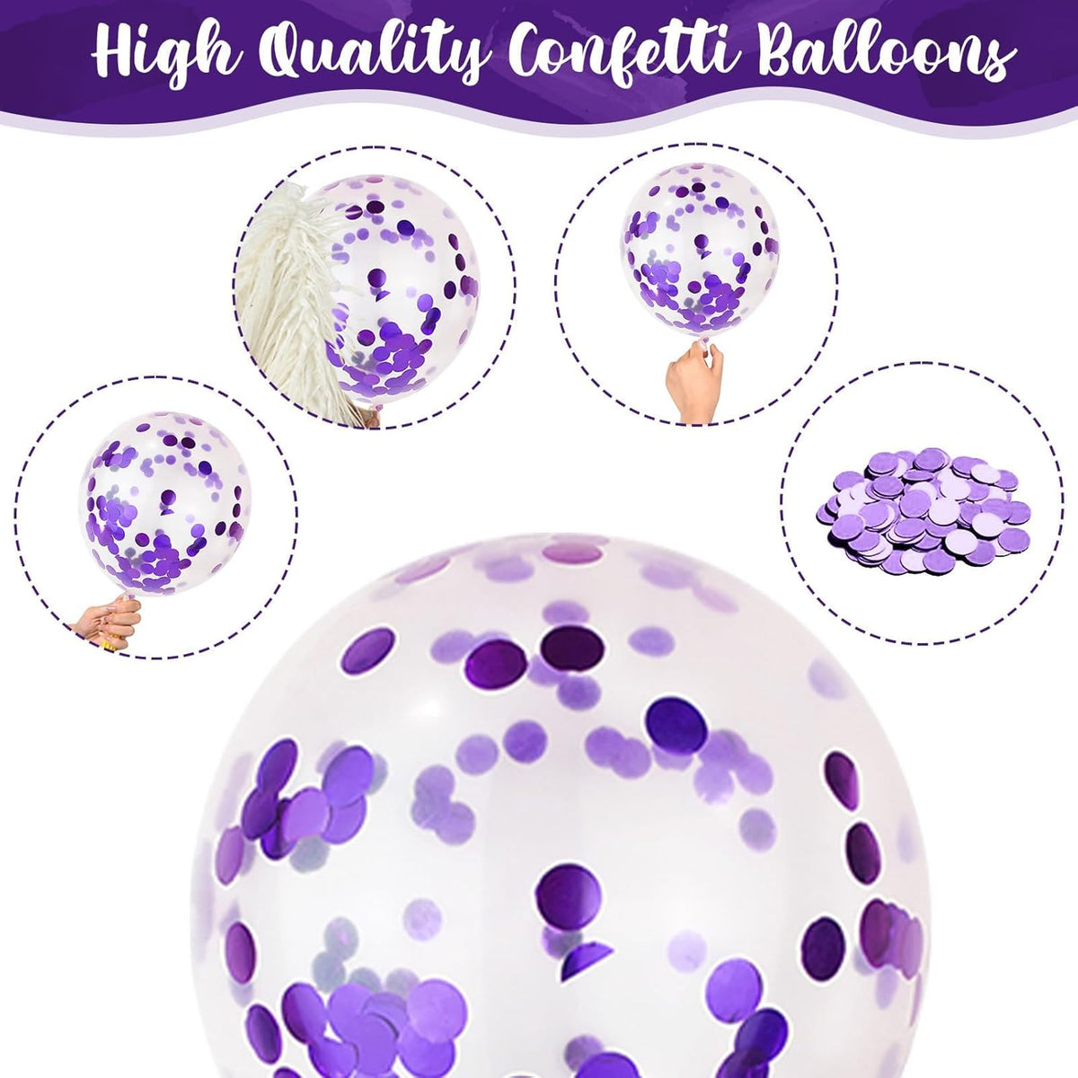 Pastel Pink and Purple Balloons, 12 Inch Light Purple Baby Pink Confetti Balloons with Metallic