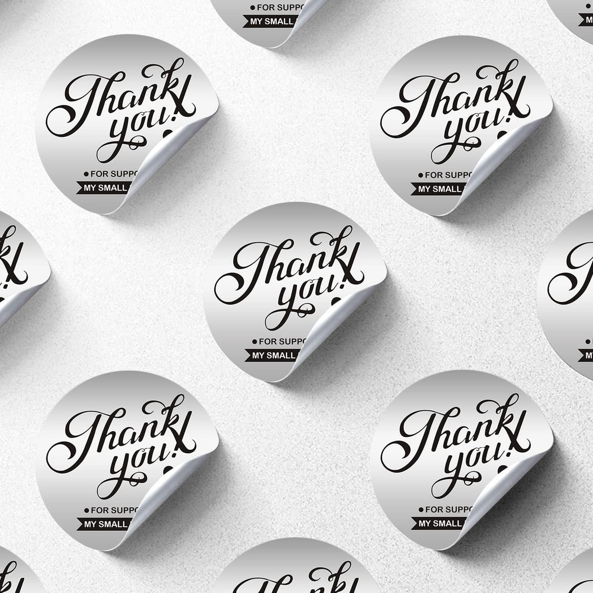 Custom Logo Stickers for Business, Personalised Logo Labels - Any Shape, Waterproof, Glossy (Silver