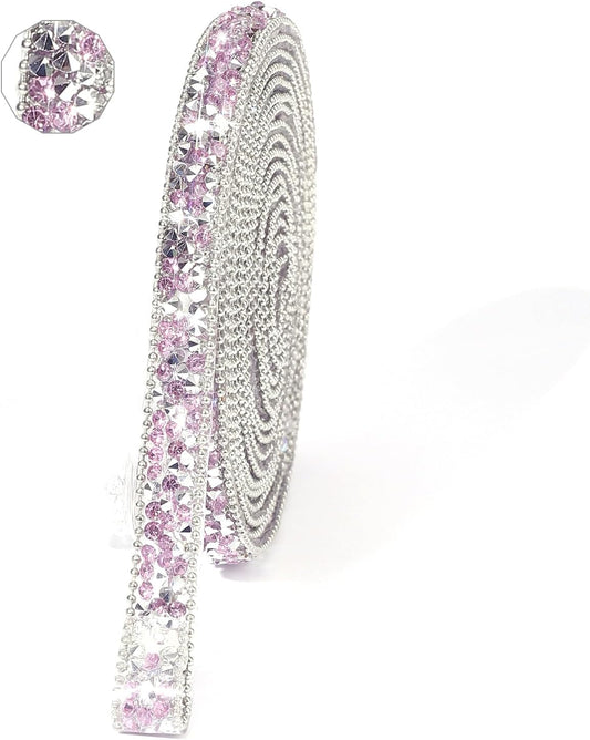 Rhinestone Ribbon 3 Yards Self Adhesive Rhinestone Strips Diamond Ribbon Sticker Crystal Roll