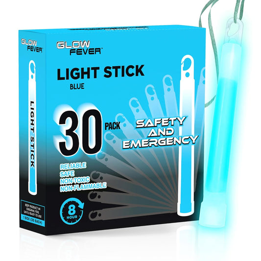 Glow Fever Emergency Safety Military Grade 6'' Lightsticks, Light Up Ultra Bright Glow Sticks with