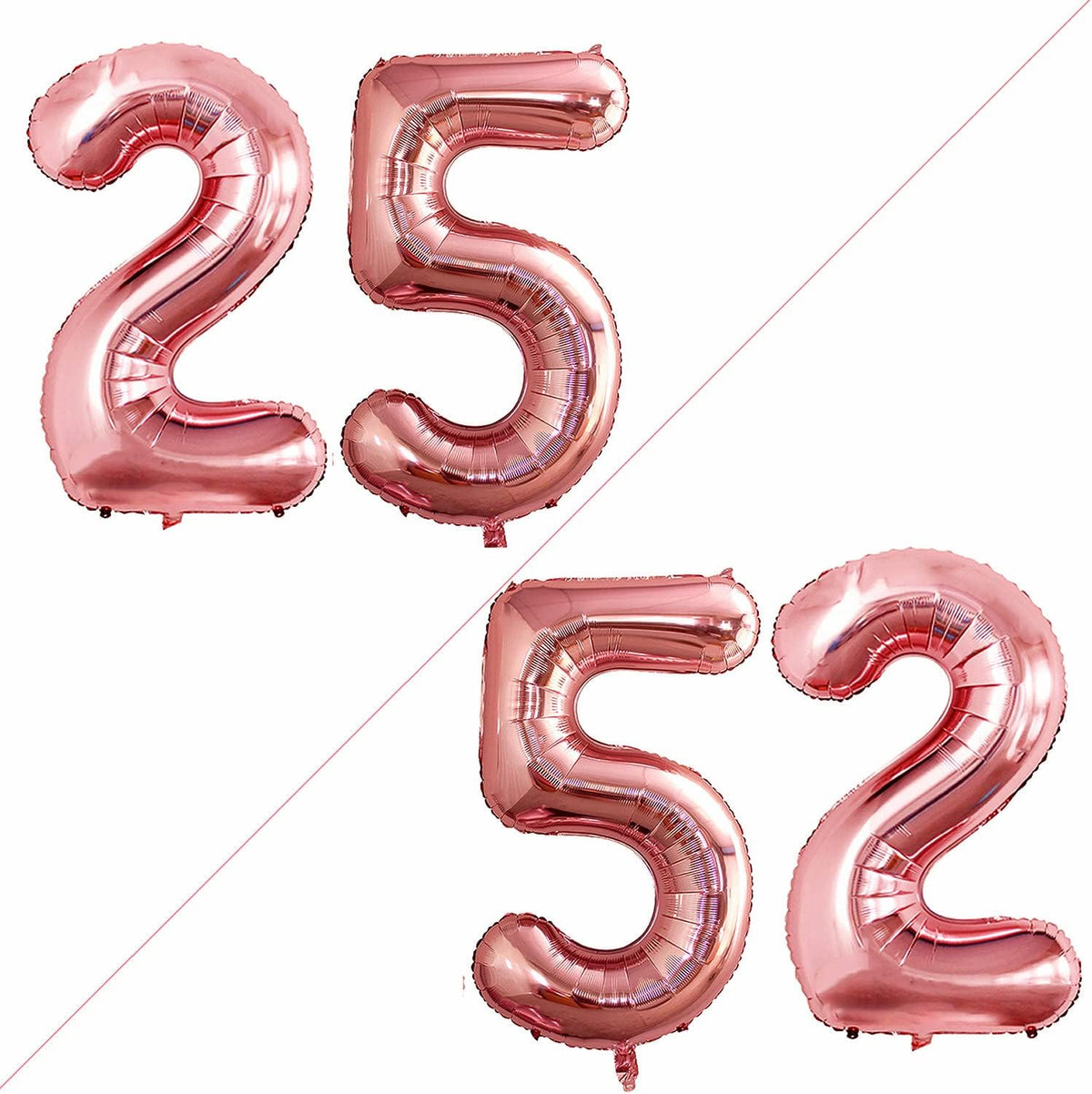 GOER Number 25 Balloons for 25th Birthday Party Decorations,42 Inch Jumbo Foil Helium 52 Balloons