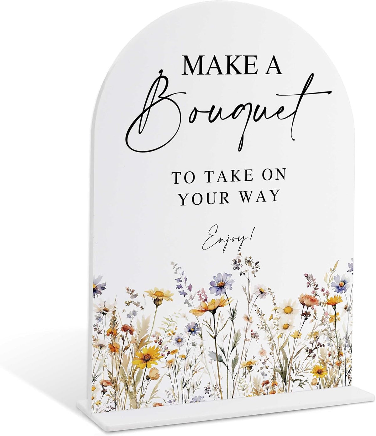 Wedding Signs for Ceremony and Reception, Boho Floral Acrylic Make A Bouquet Sign Sign, Wedding
