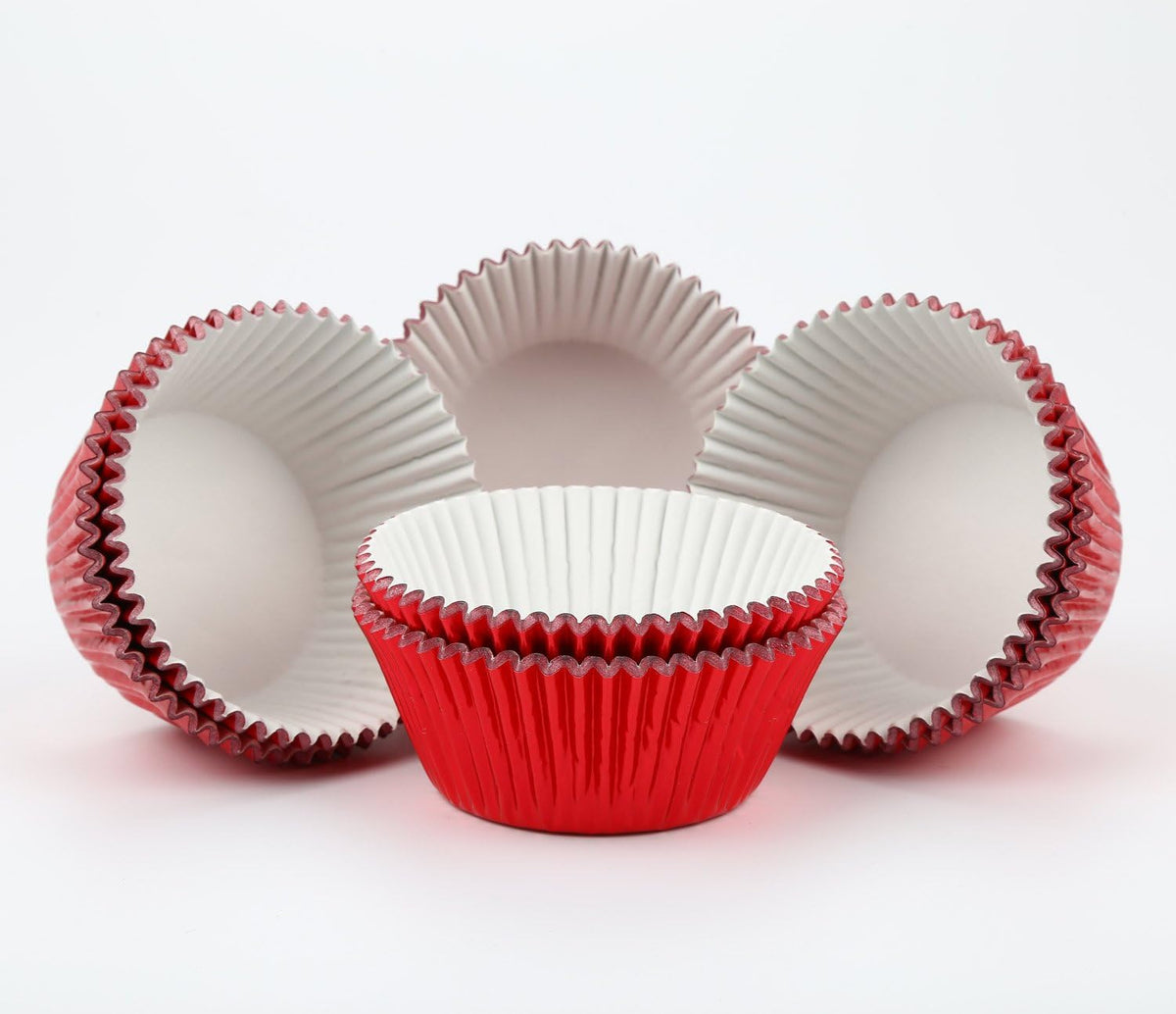 Gifbera Standard Red Foil Cupcake Liners Wrappers Baking Cups for Birthday Wedding Holiday Party