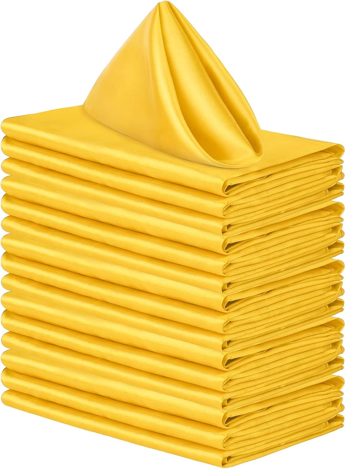 ANECO 16 Pack Square Satin Napkin Bright Silk Table Napkin Soft Smooth Fabric Table Napkin for