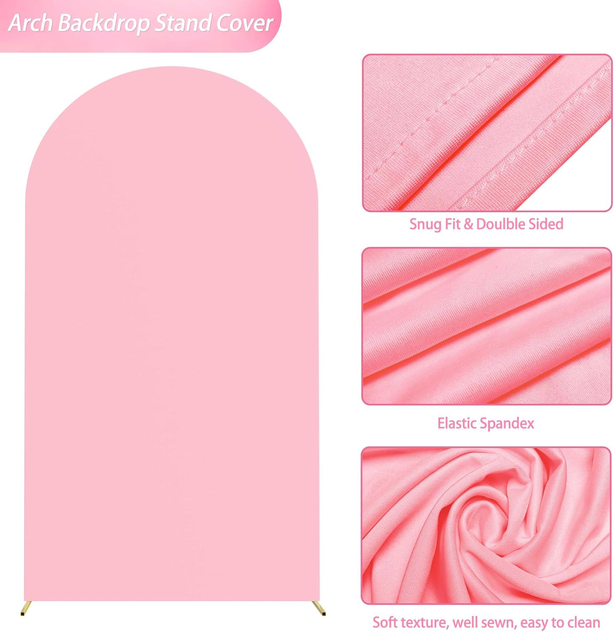 Wokceer 7.2 FT Wedding Arch Backdrop Stand and Arch Cover Metal Arch Stand with Arch Stand Cover