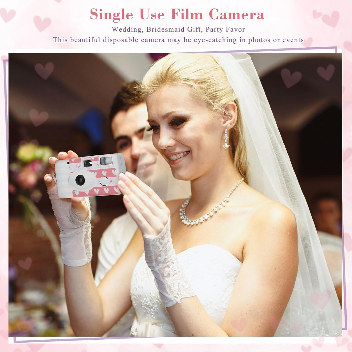 3 Pack Disposable Camera for Wedding Simple Use Color Film Camera with Flash Disposable Cameras One
