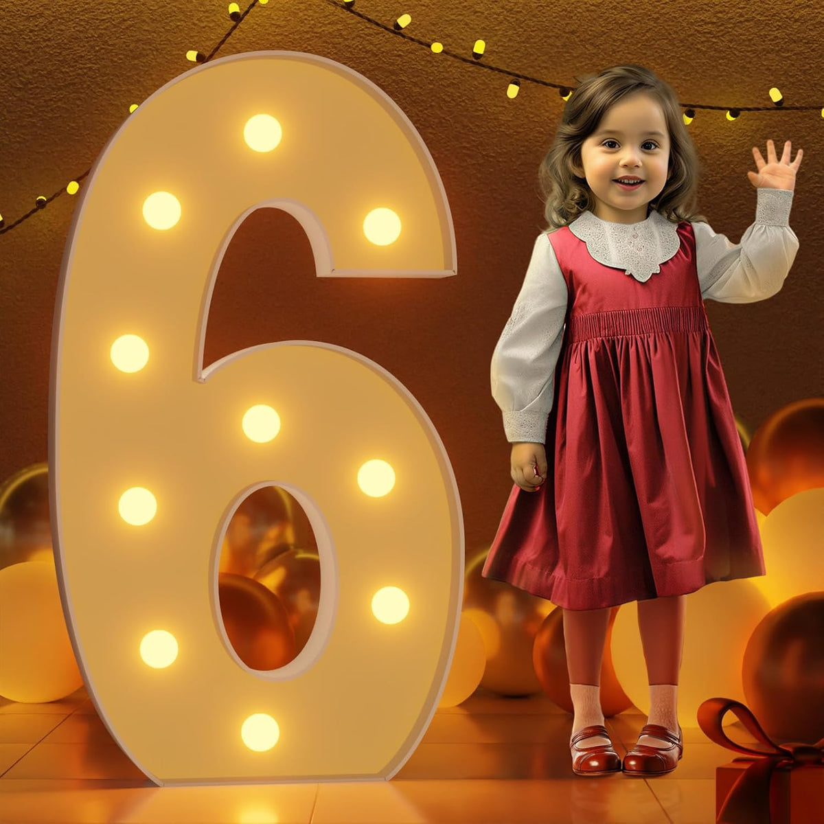 Marquee Numbers 4 Feet Tall Large Light Up Numbers 6th 16th Sweet Sassy and Six Birthday