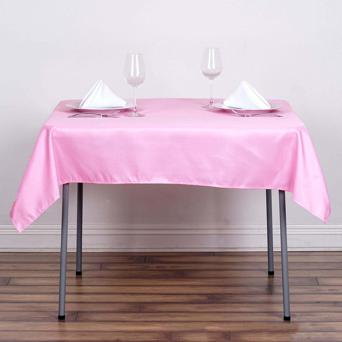 Efavormart 54x54 Pink Wholesale Linens Seamless Polyester Square Linen Tablecloth for Wedding
