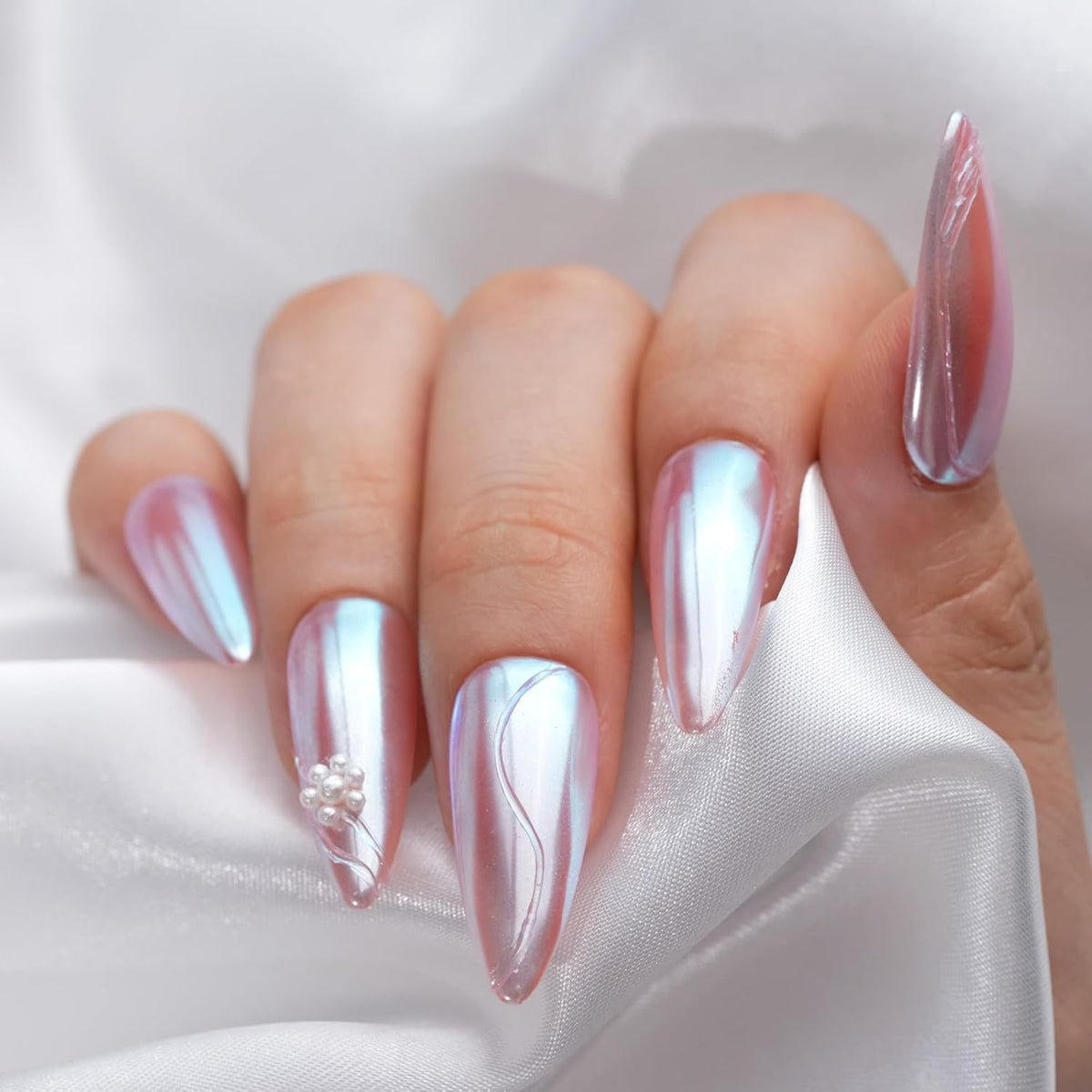 Pretty Diva Moonlight Chrome Nail Powder, Glossy Aurora Mermaid Unicorn Chrome Powder for Nails