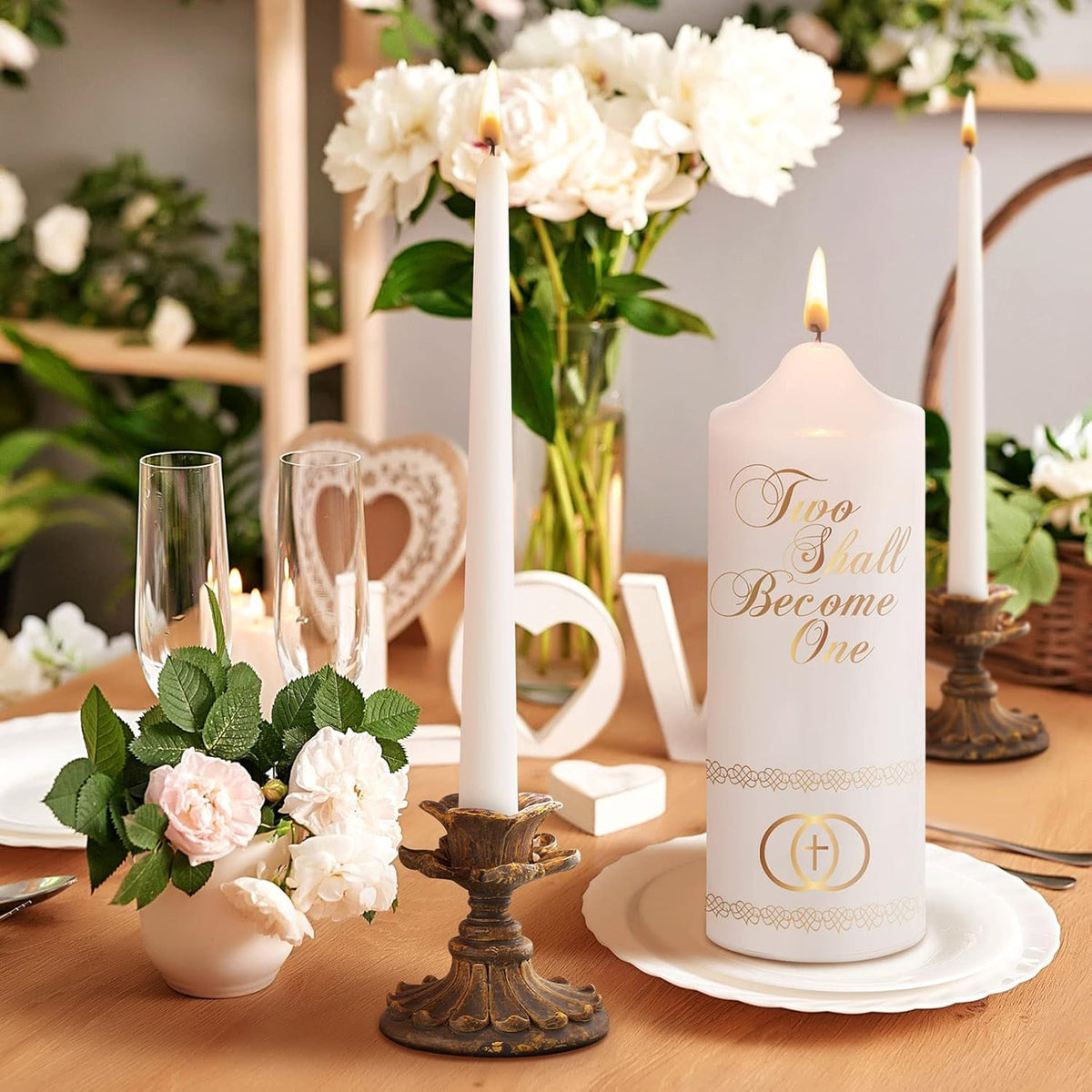 Frienda Unity Candles for Wedding Ceremony Set Wedding Unity Taper Candles Catholic Religious