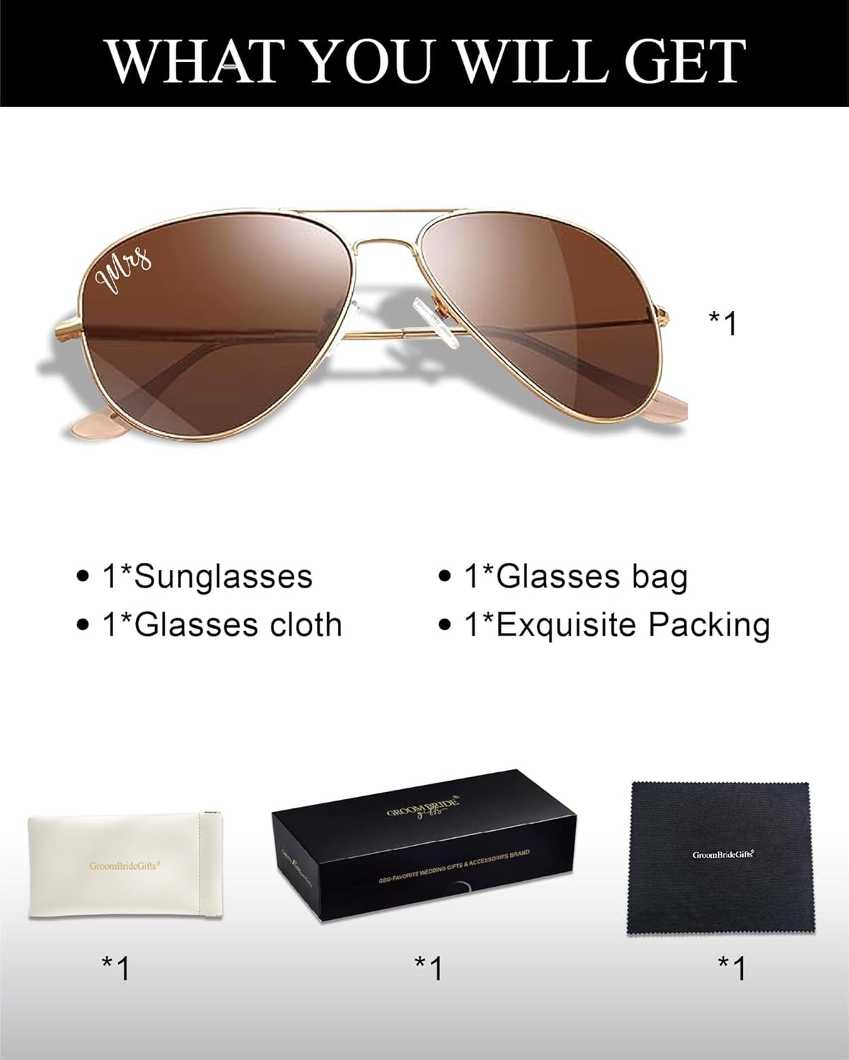 Bride and Groom Polarized Sunglasses for Wedding – UV400 Protection, Lightweight & Stylish Couple