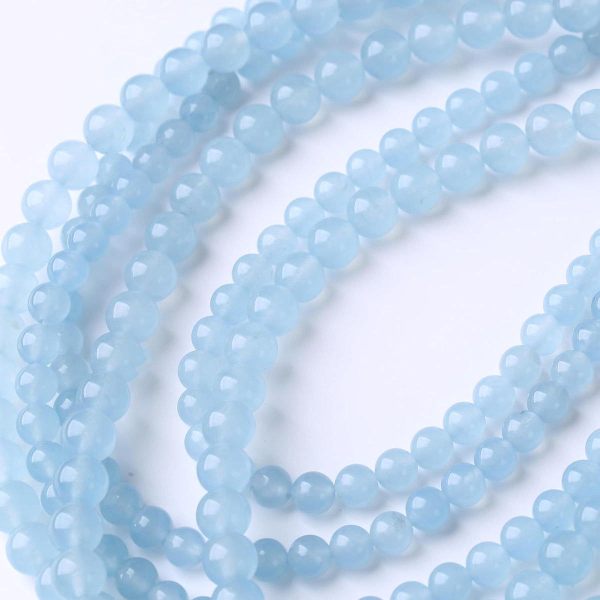 Ice Blue Chalcedony Stone Beads Gemstone Round Crystal Energy Jade Beads Stone Beads for Jewelry
