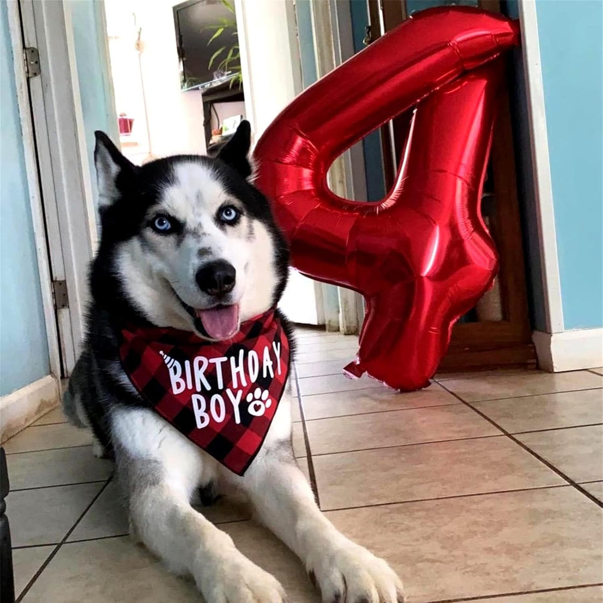 40 Inch Red Number 7 Balloon for Boys Girls, Large Self Inflating Foil Number Balloons 0-9 for Boys