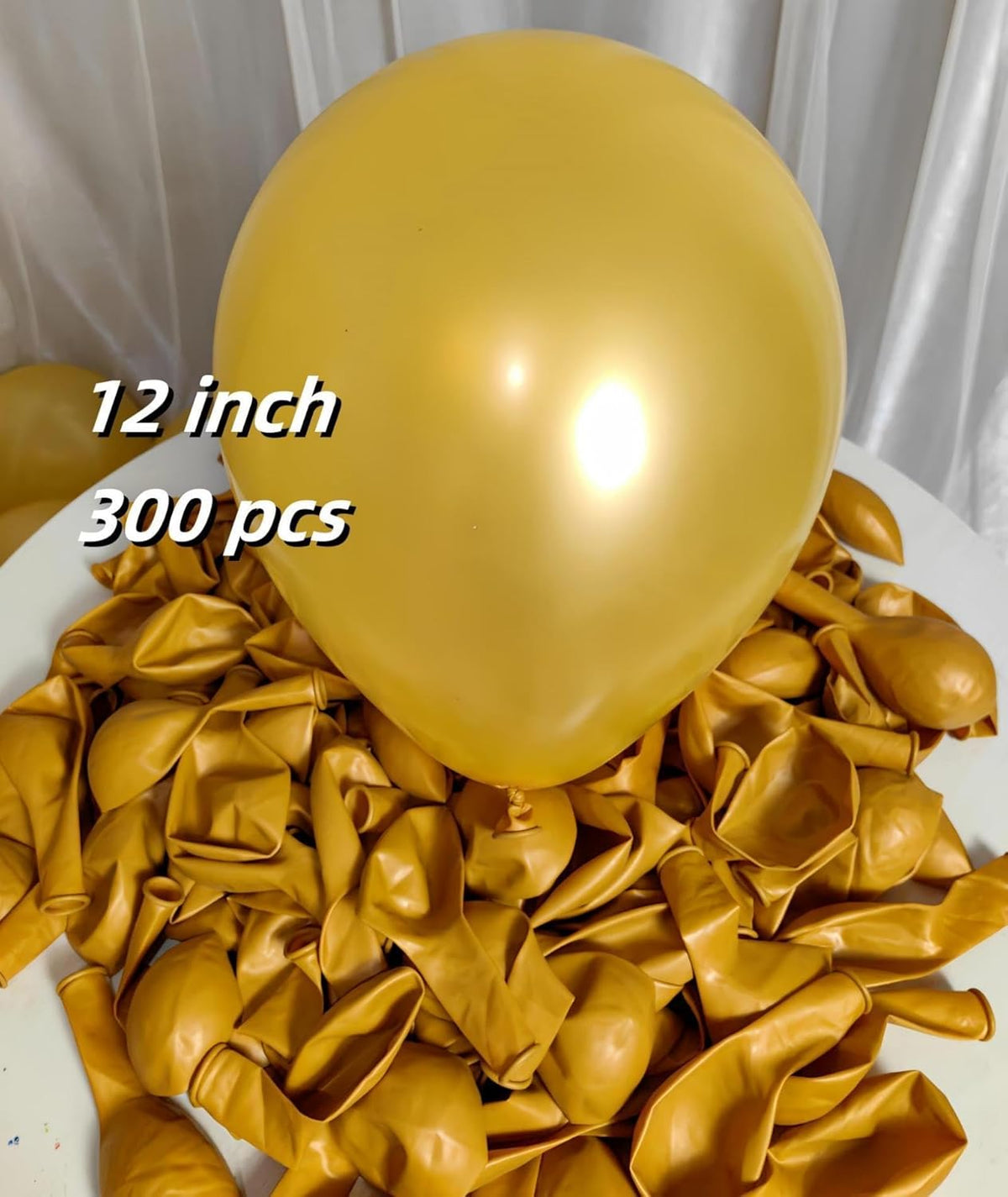 300 Pack Gold Balloons 12 Inch Pearlescent Golden Latex Party Balloon Bulk for Various Party Events