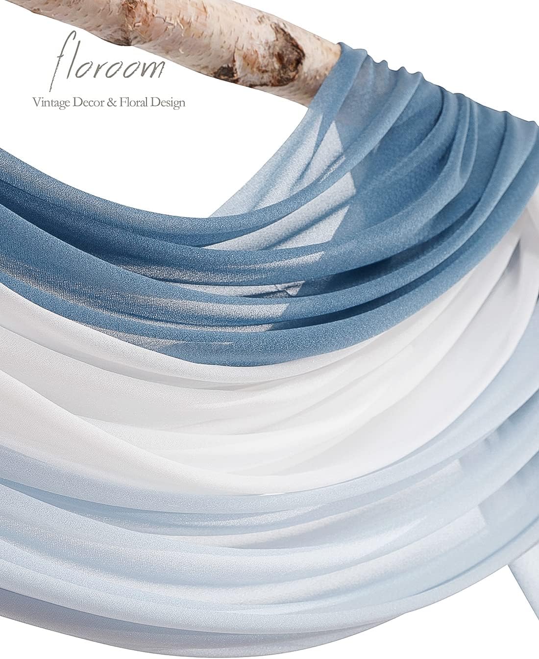 Floroom Wedding Arch Draping Fabric 3 Panels 20Ft Chiffon Fabric Drapes Arbor Drapery Wedding