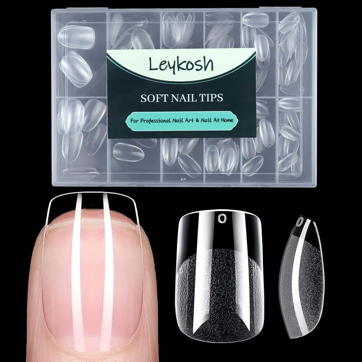 Short Square Nail Tips, 216pcs Acrylic Soft Fake Nails Gel Nail Tips, Full Cover Pre-Shaped Matte