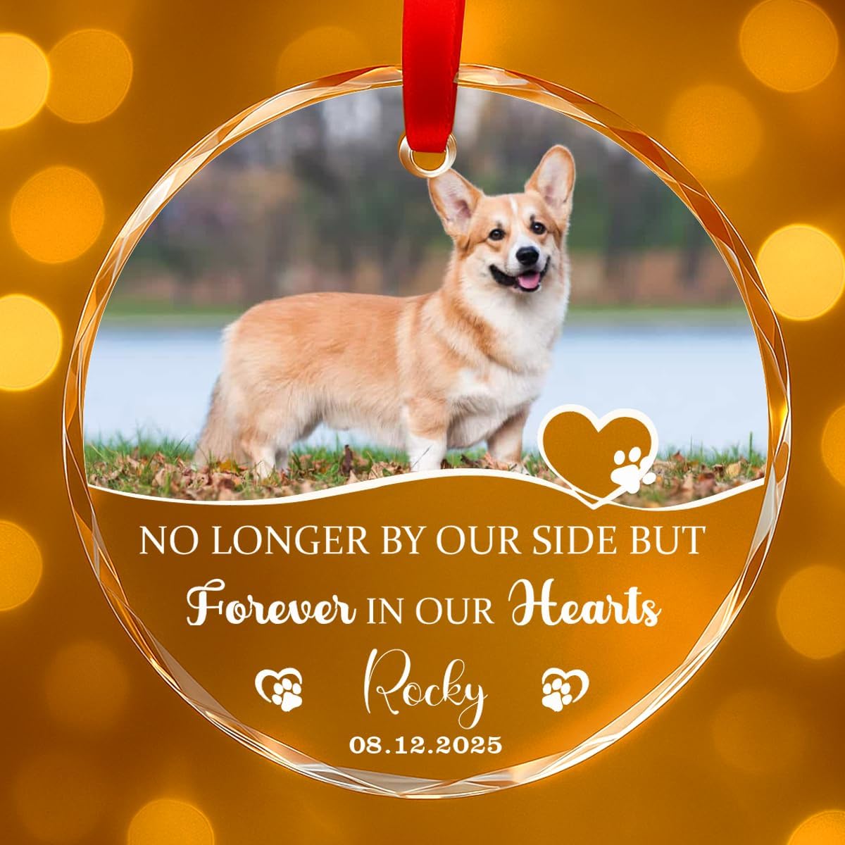Personalized Dog Memorial Glass Ornaments, Pet Sympathy Gifts, Pet Remembrance Ornaments, Loss of