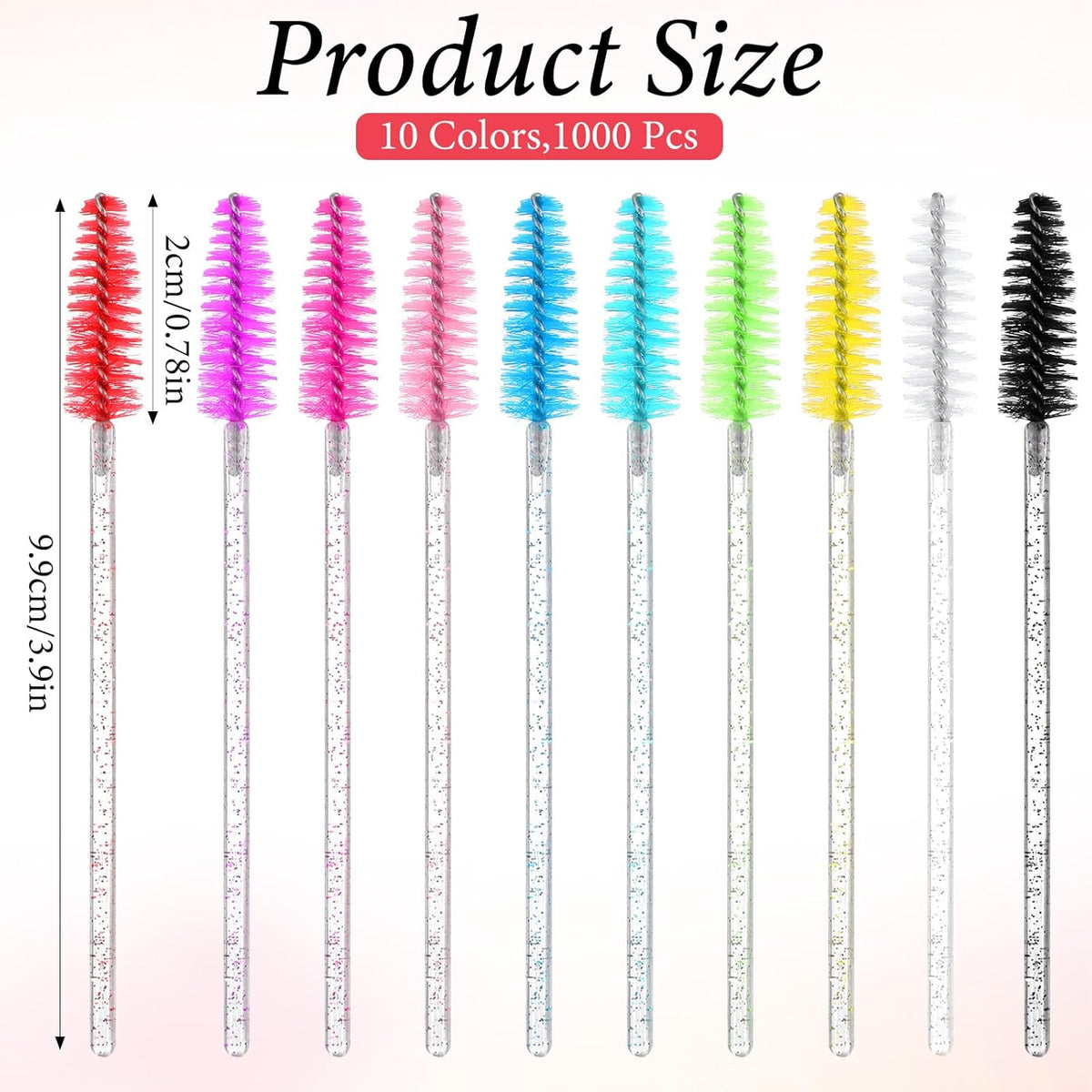 1000 Pcs Disposable Mascara Wands, Colorful Spoolies for Eyelash Extensions, Bulk Eyebrow Comb