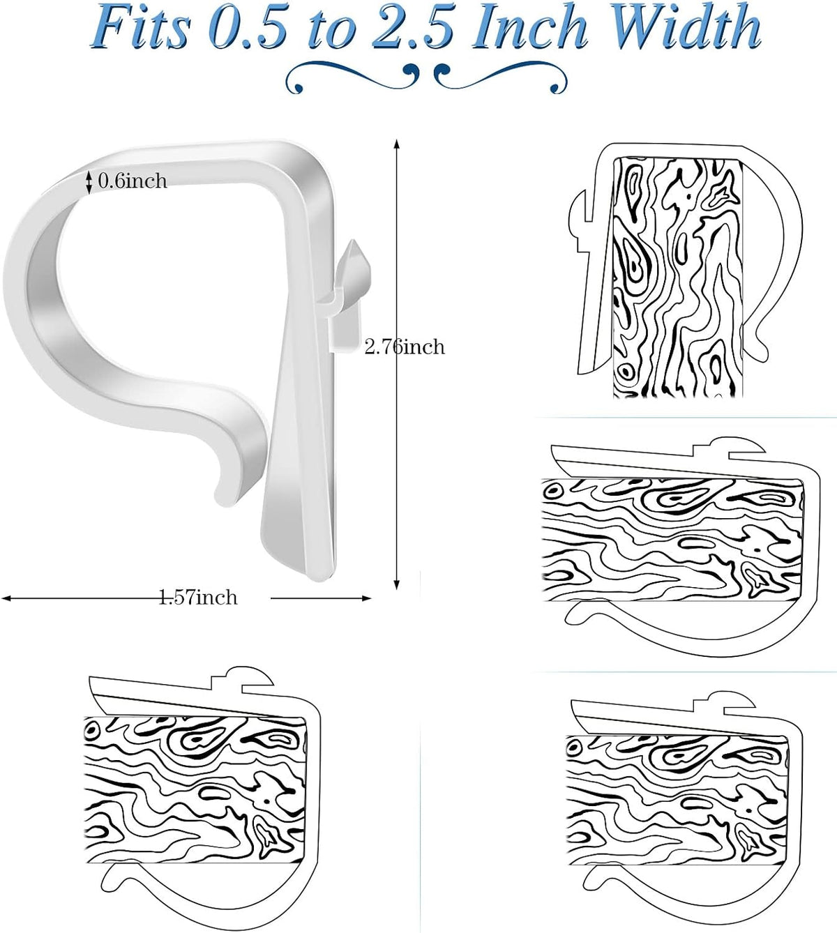 Yookeer 36 Pieces Church Pew Clips Heavy Duty Plastic Hooks Tablecloth Chair Table Clips