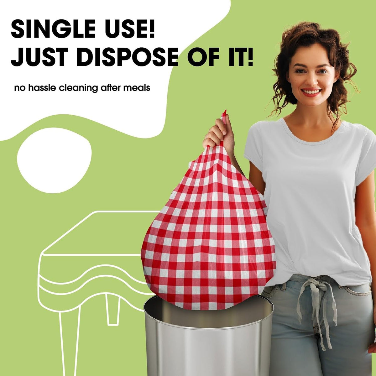Pureegg Plastic Table Cloth Disposable 10 Pack, 84'' Round Table Cloths, Party, Picnic, Decorative