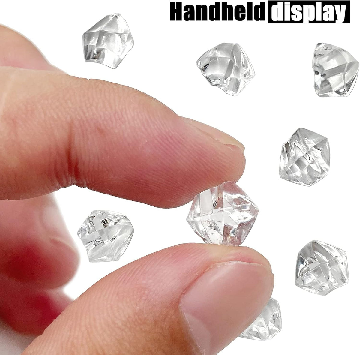 Reusable Fake Ice Cubes 2500 pcs 6 x 9 mm for Rock Crystals Treasure Gems for Table Scatters, Vase