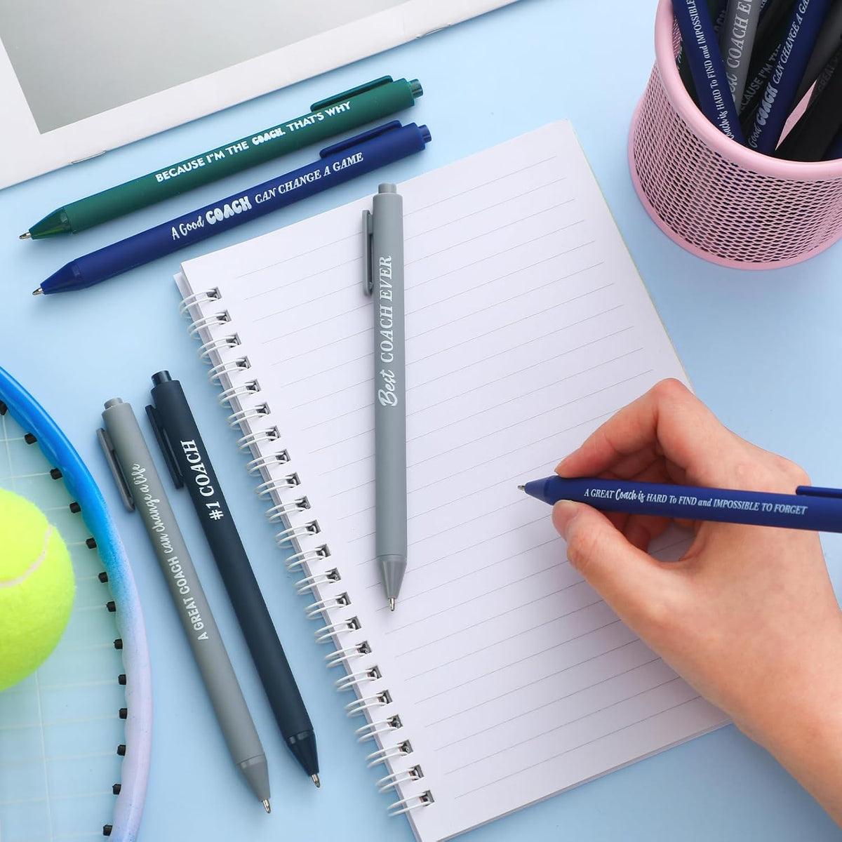 24 Pcs Coaches Appreciation Gifts Ballpoint Pen Sports Thank You Work Pen for Coaches Funny Gifts