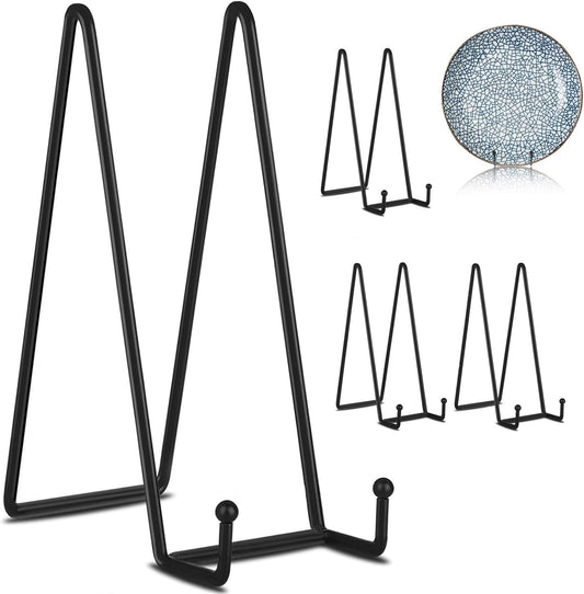 Decolore 5 Pack 12 Inch Black Picture Stands Plate Stands for Display Large Book Stands for