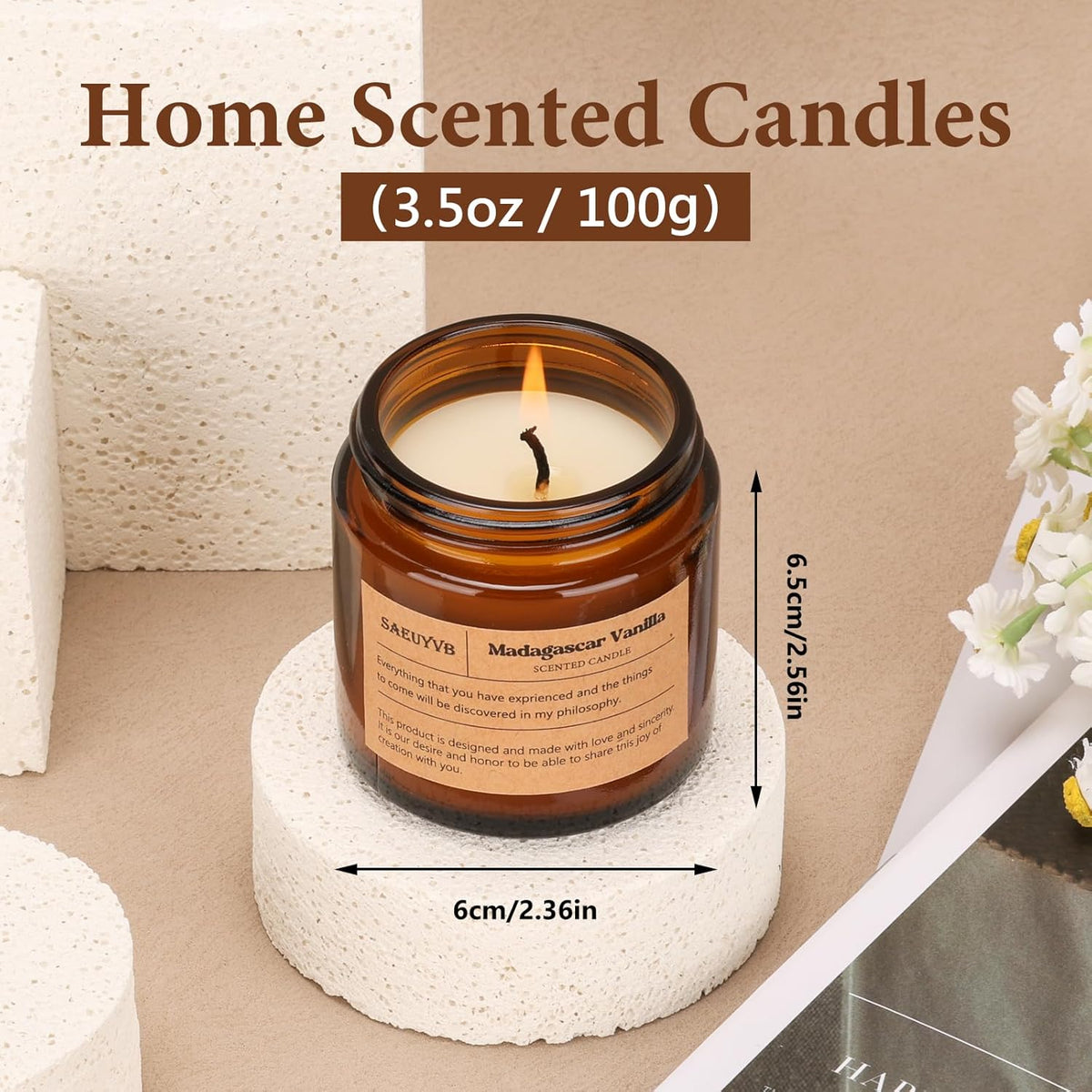 12 Pack Candles for Home Scented,Scented Candles Gift Set for Women &Men,Natural SoyCandles(Amber