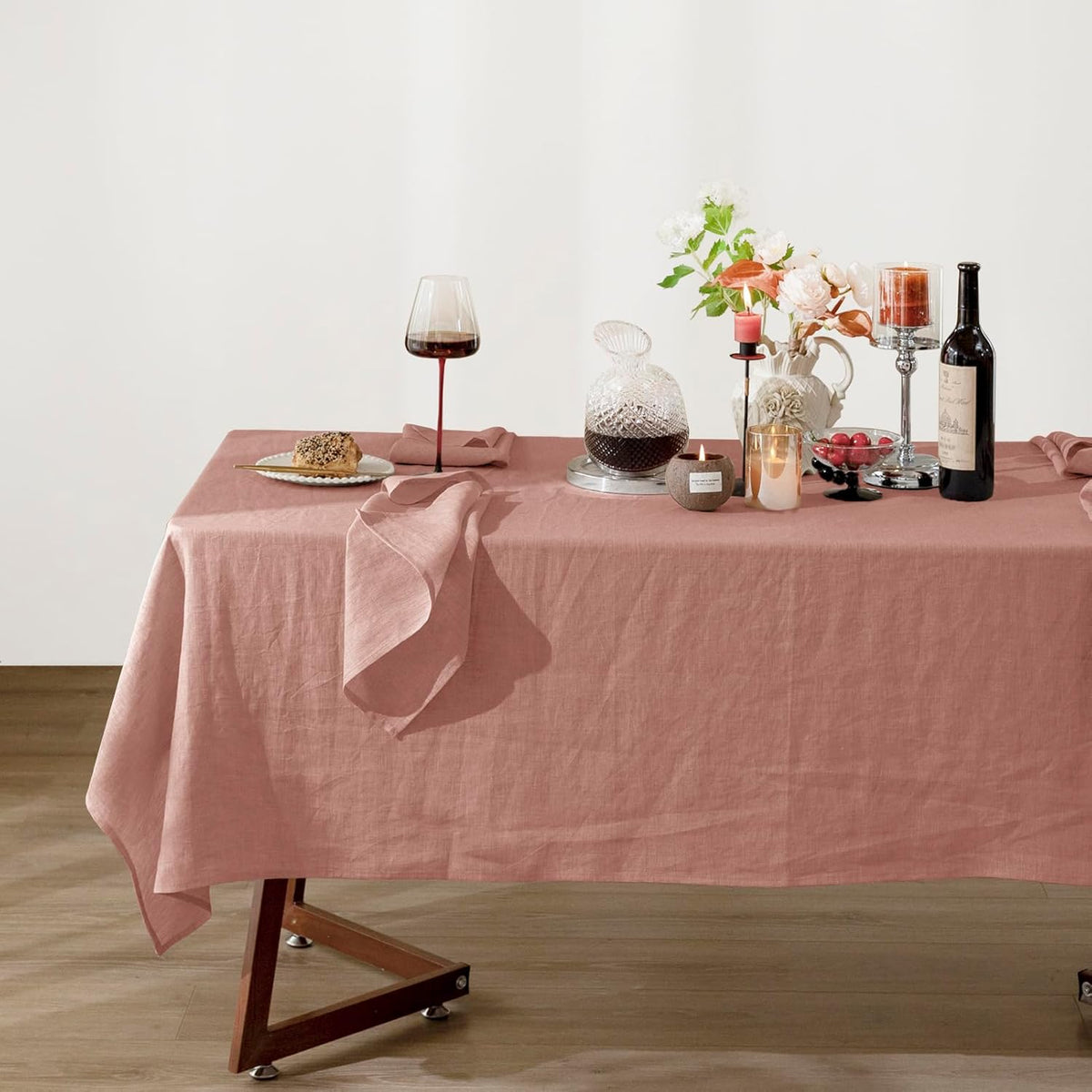 Talasily Linen Tablecloth 100% Pure Linen Table Cloth 60x108 Inches Rectangle Tablecloths Washable