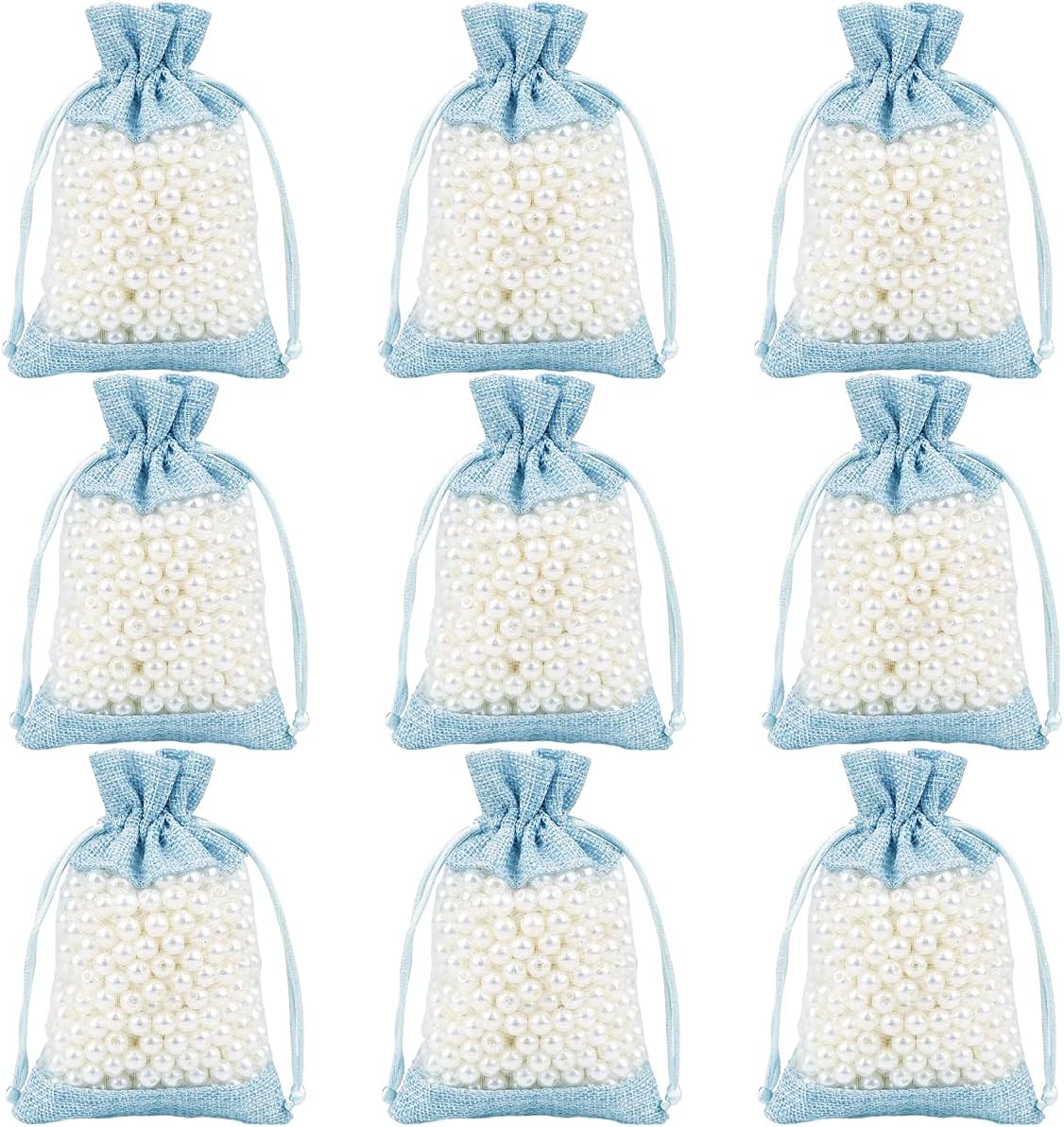 50 Pcs Burlap Bags with Drawstring,3.9"x5.5" Gift Bags Jewelry Pouch Bags for Candy Packing Party