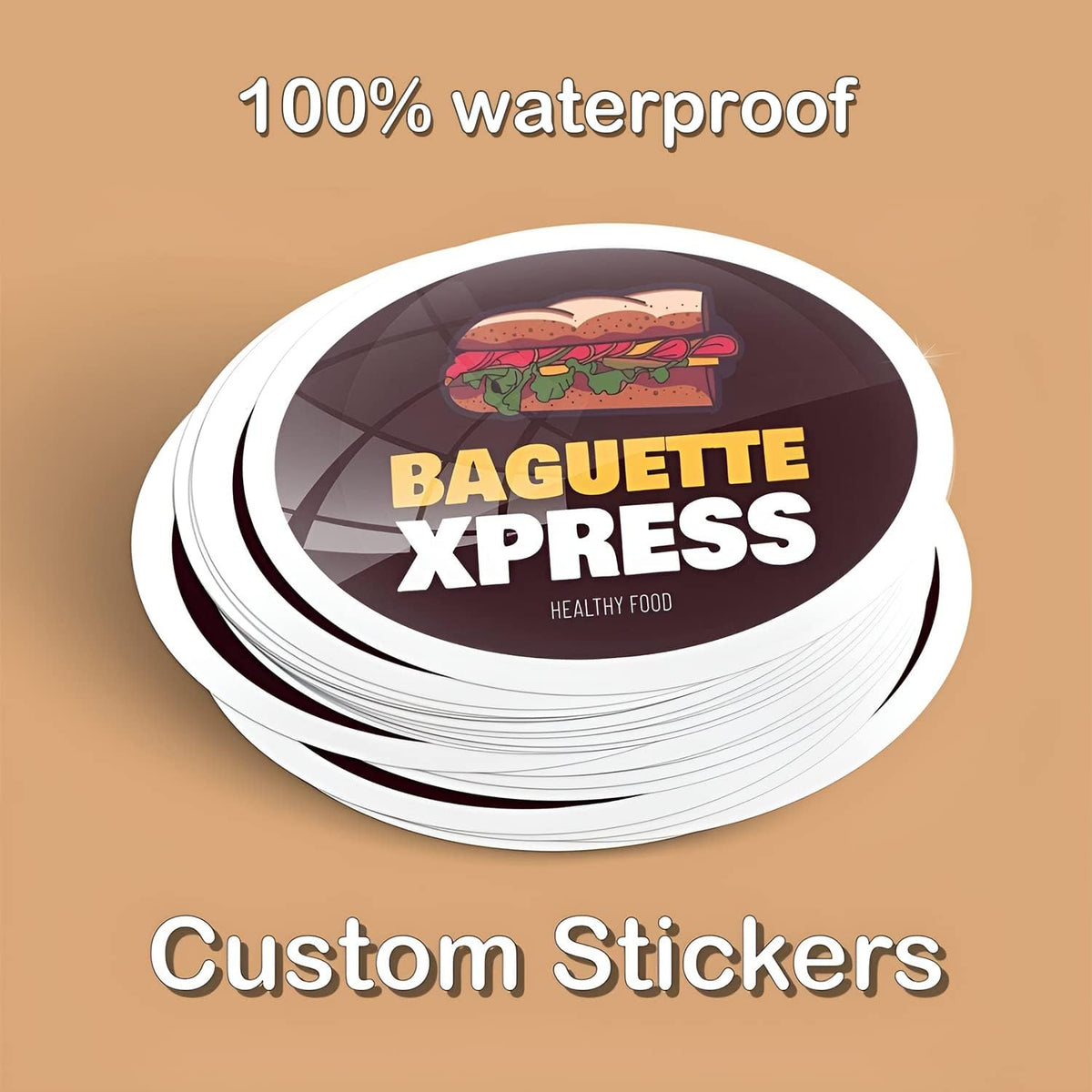 Custom Logo Stickers for Business, Personalised Logo Labels - Any Shape, Waterproof Vinyl Glossy