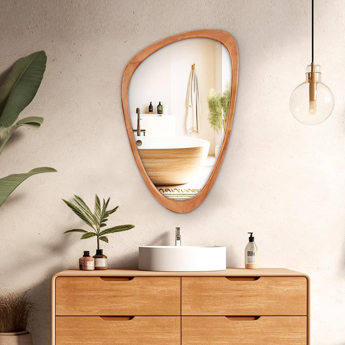 WallBeyond Asymmetrical Mirror, Irregular Wall Mirror, Wall Mirrors Decorative for Bedroom Living