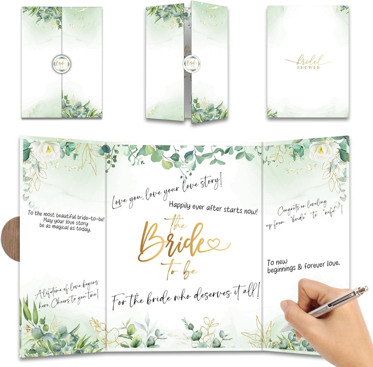 Botanical Bridal Shower Decorations - 18 ''x12'' Bride-to-Be Signature Guest Book Alternative