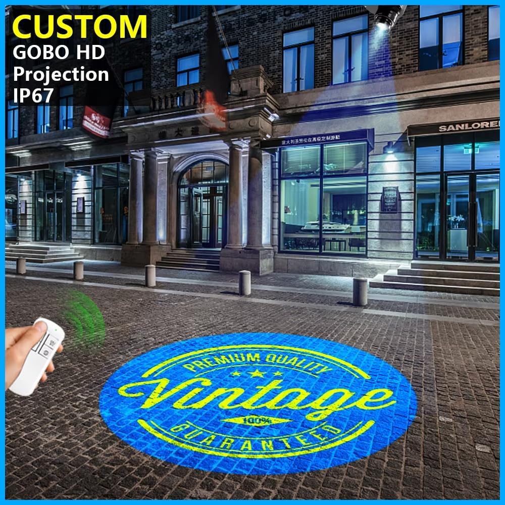 GOBO Projector Custom Logo Projector Lights for Store Business or Outdoor Wall Street Waterproof