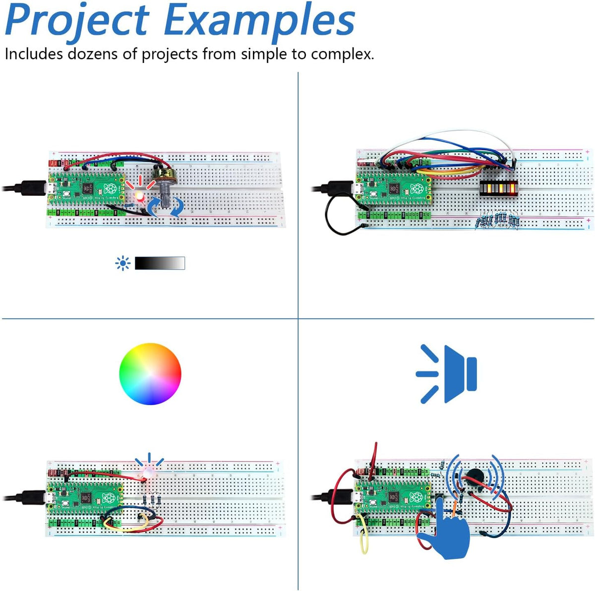 Freenove Basic Starter Kit for Raspberry Pi Pico (Included), Dual-core Arm Cortex-M0+