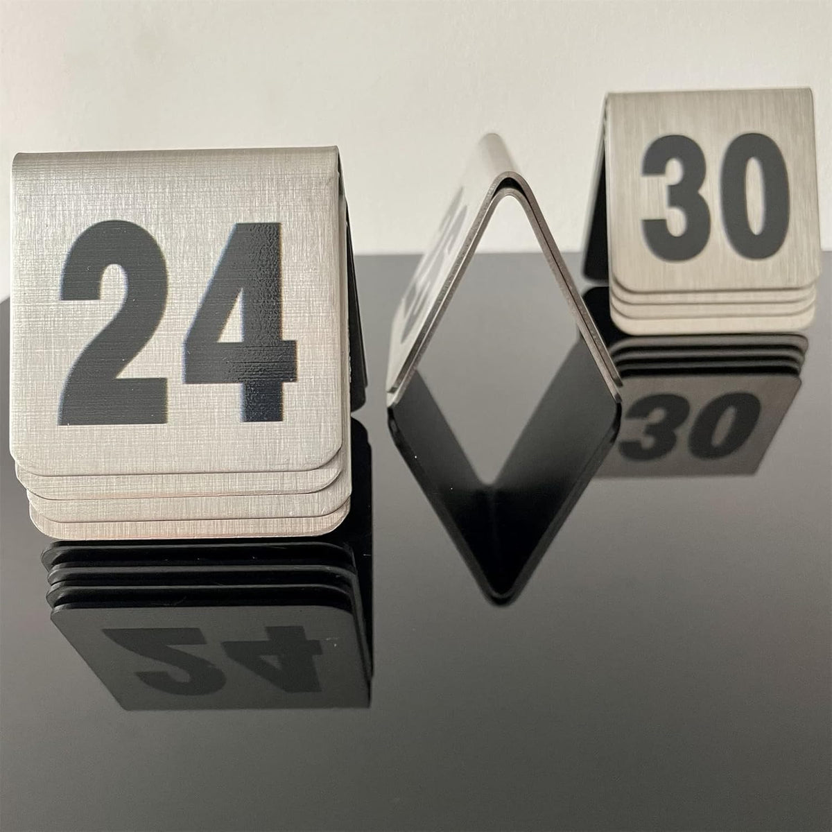10 Pcs Metal Place Cards Stackable Tent Style Table Numbers，Place Card Holders for Celebration
