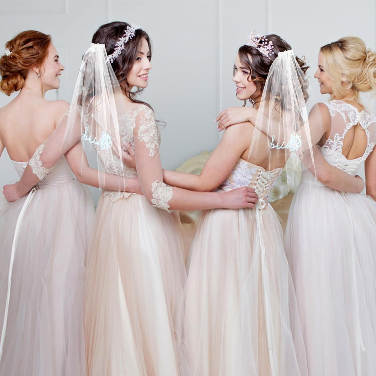 Bride To Be Embroidered Veil, Bride Veil for Bachelorette Party White Veils for Brides Accessories