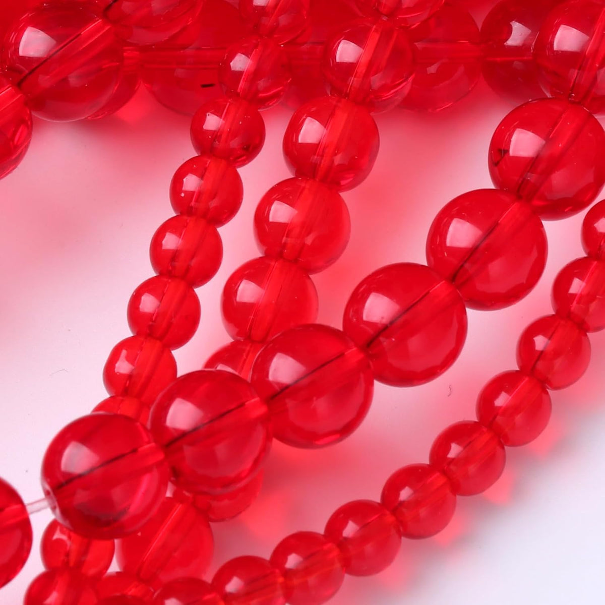 Red Glass Stone Beads Gemstone Round Crystal Energy Jade Beads Stone Beads for Jewelry Making DIY