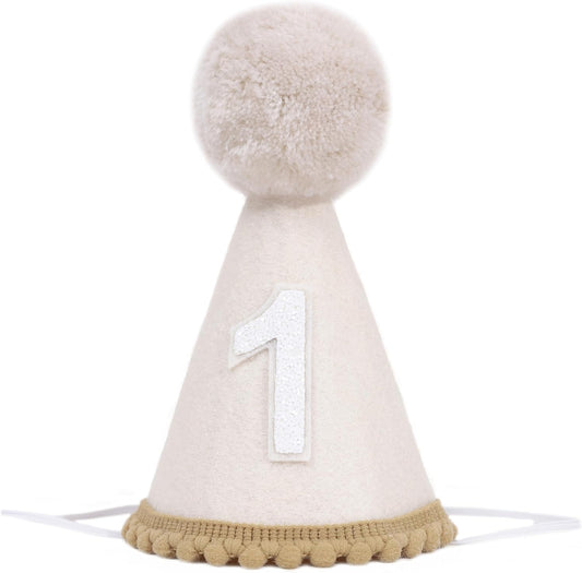 MAMUXI Natural Boho Birthday Hat - 1st Birthday Hat,Natural Boho First/1st Birthday